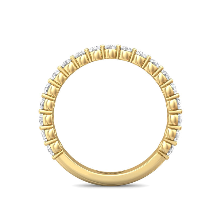 18K Gold Yellow Channel/Shared Prong Wedding Band from the Channel/Shared Prong collection - DWBSP3-.50-1_18KY