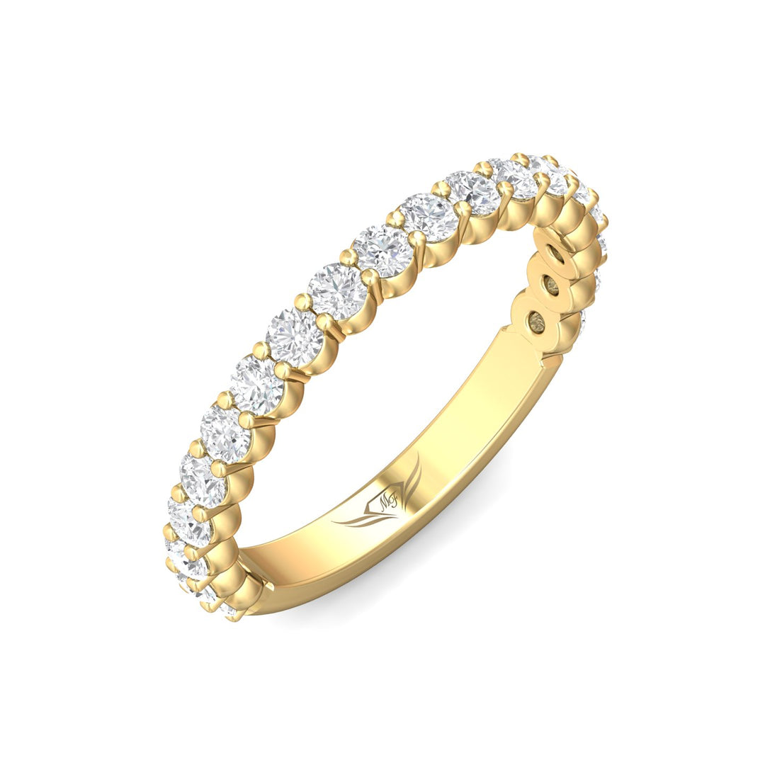 18K Gold Yellow Channel/Shared Prong Wedding Band from the Channel/Shared Prong collection - DWBSP3-.50-1_18KY