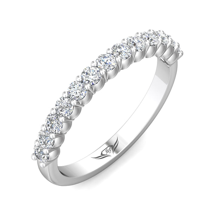 Channel/Shared Prong Wedding Band from the Channel/Shared Prong collection