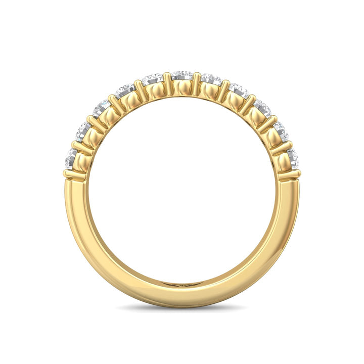 18K Gold Yellow Channel/Shared Prong Wedding Band from the Channel/Shared Prong collection - DWBSP3-.75_18KY