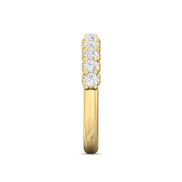 18K Gold Yellow Channel/Shared Prong Wedding Band from the Channel/Shared Prong collection - DWBSP3-.75_18KY
