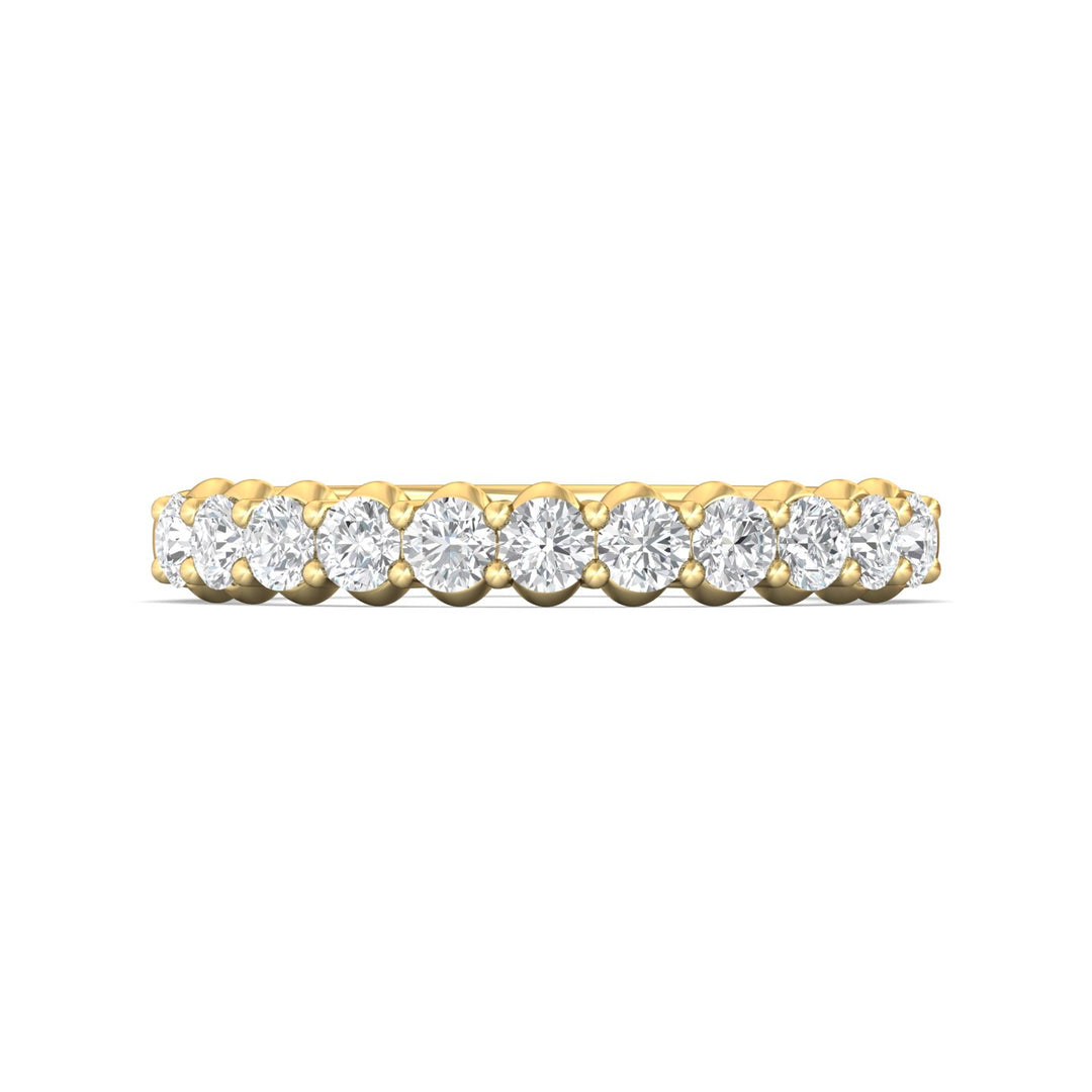 14K Gold Yellow Channel/Shared Prong Wedding Band from the Channel/Shared Prong collection - DWBSP3-.75_14KY