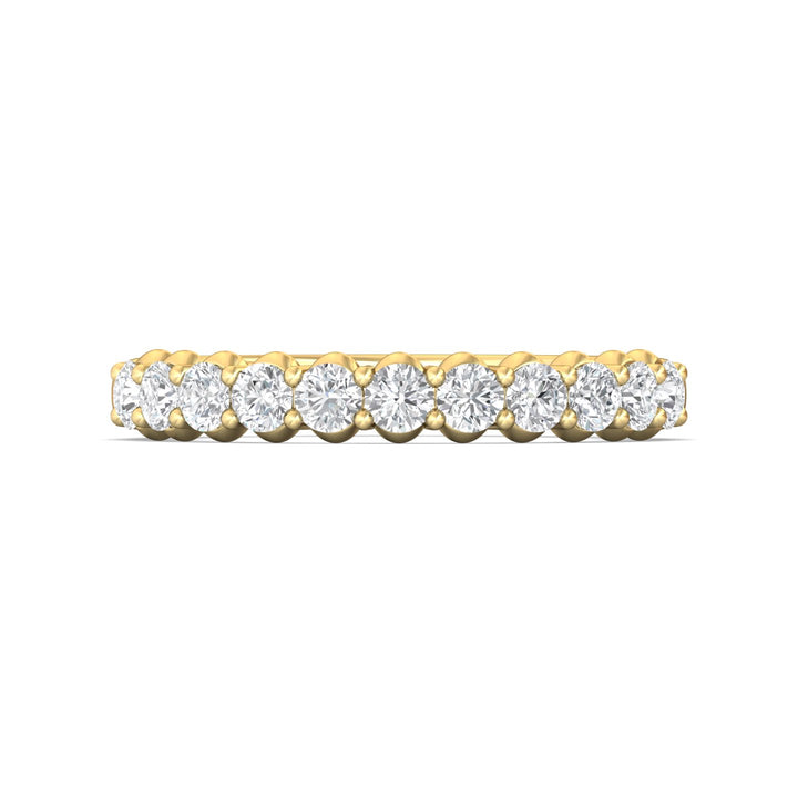 14K Gold Yellow Channel/Shared Prong Wedding Band from the Channel/Shared Prong collection - DWBSP3-.75_14KY