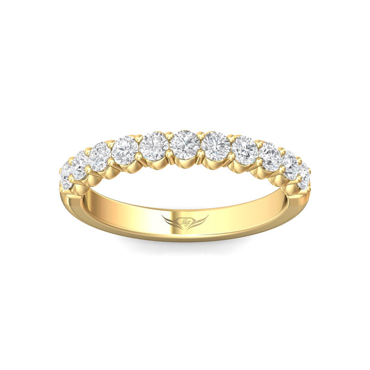 14K Gold Yellow Channel/Shared Prong Wedding Band from the Channel/Shared Prong collection - DWBSP3-.75_14KY