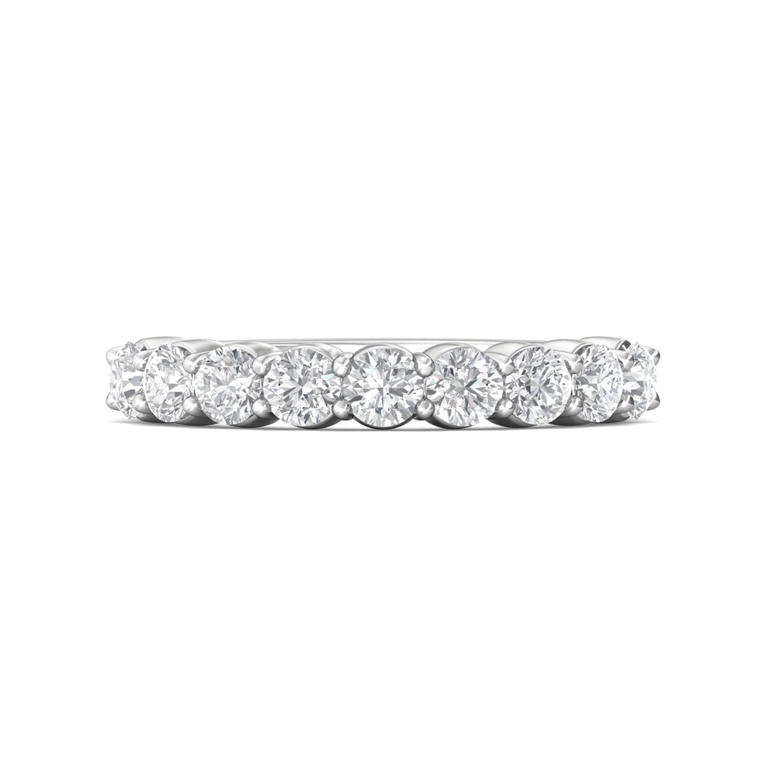 Platinum White Channel/Shared Prong Wedding Band from the Channel/Shared Prong collection - DWBSP3-1.00_PlatW