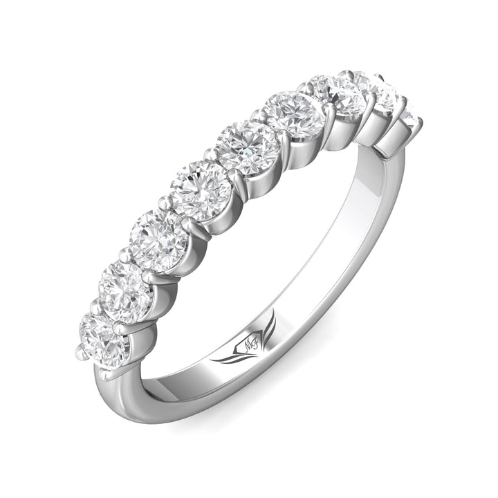 Platinum White Channel/Shared Prong Wedding Band from the Channel/Shared Prong collection - DWBSP3-1.00_PlatW