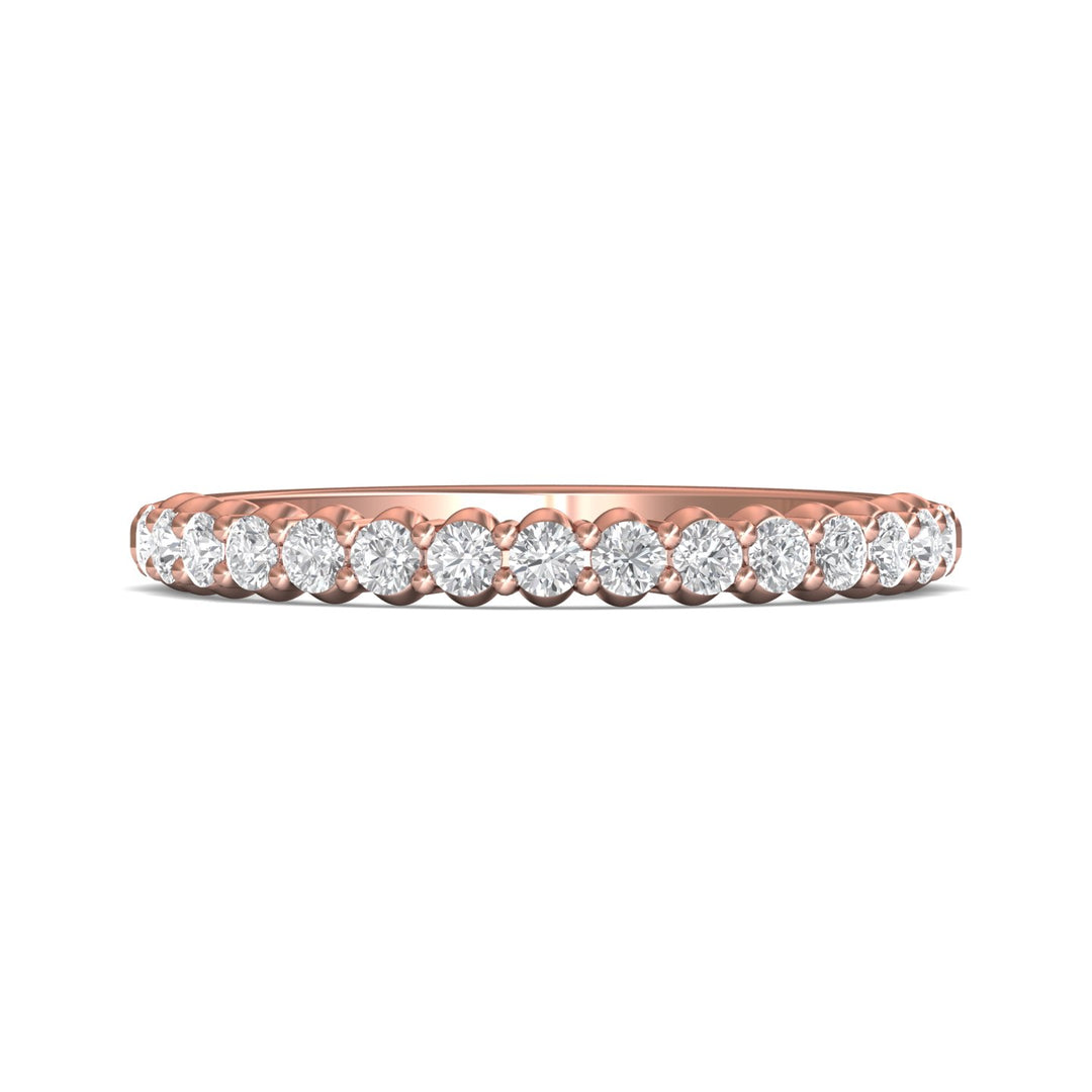 18K Gold Pink Channel/Shared Prong Wedding Band from the Channel/Shared Prong collection - DWBSP3-.35_18KP