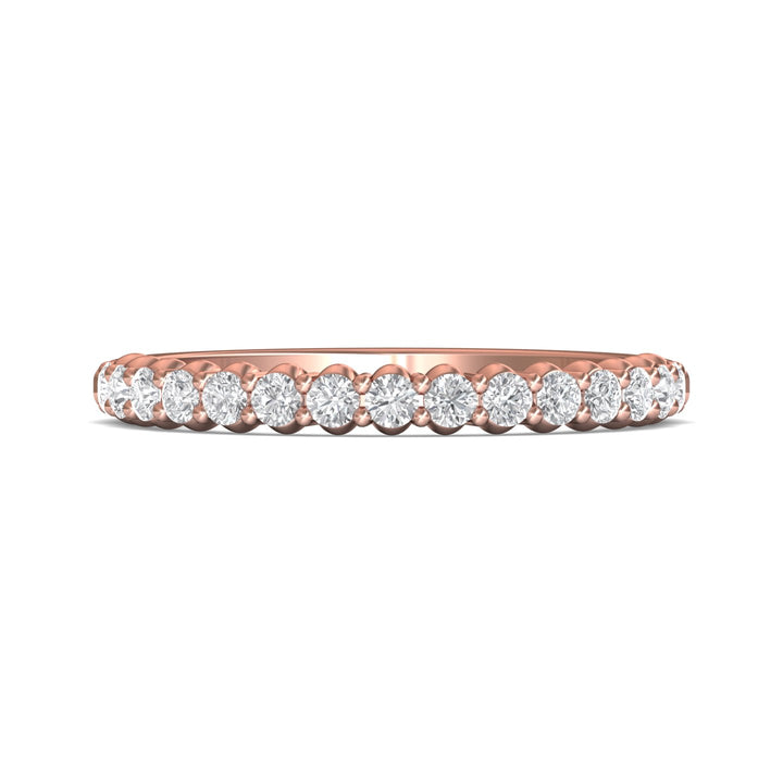 18K Gold Pink Channel/Shared Prong Wedding Band from the Channel/Shared Prong collection - DWBSP3-.35_18KP