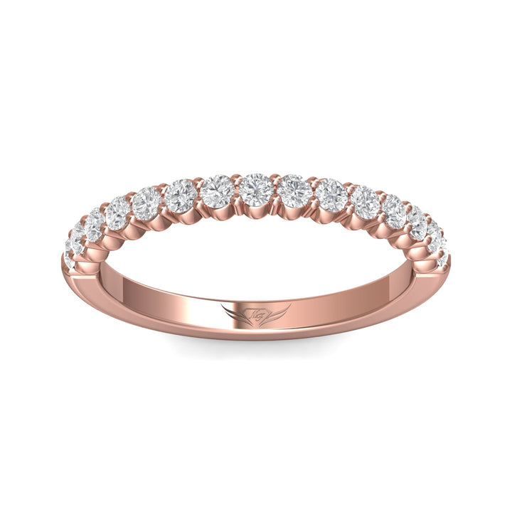 14K Gold Pink Channel/Shared Prong Wedding Band from the Channel/Shared Prong collection - DWBSP3-.35_14KP