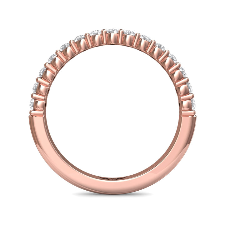 14K Gold Pink Channel/Shared Prong Wedding Band from the Channel/Shared Prong collection - DWBSP3-.35_14KP