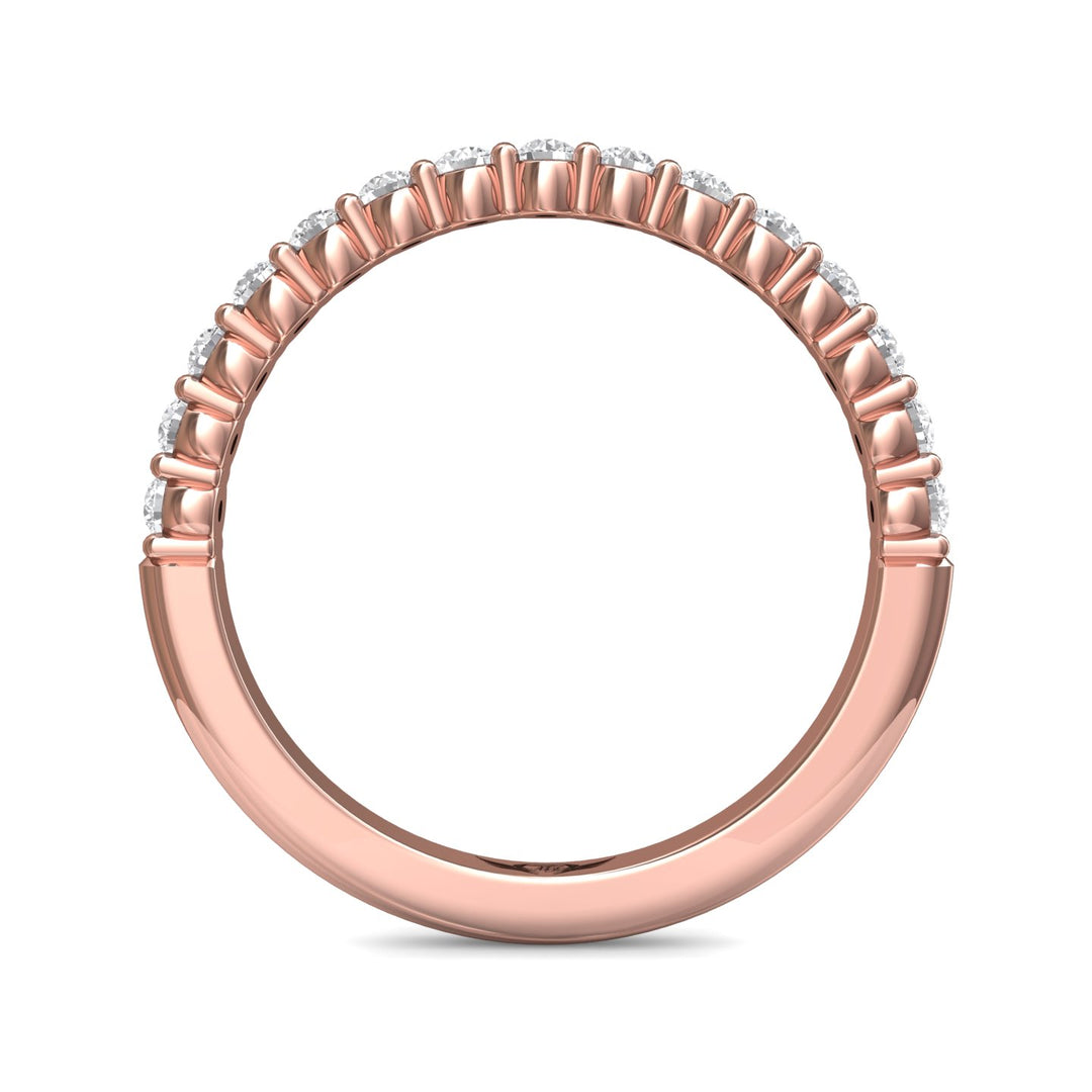 18K Gold Pink Channel/Shared Prong Wedding Band from the Channel/Shared Prong collection - DWBSP3-.35_18KP