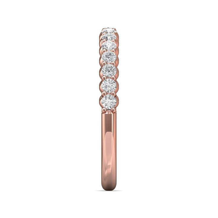 14K Gold Pink Channel/Shared Prong Wedding Band from the Channel/Shared Prong collection - DWBSP3-.35_14KP