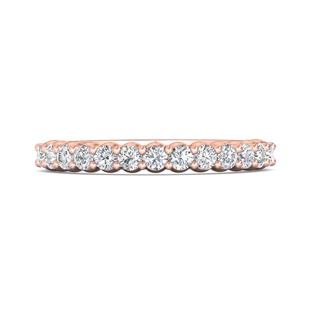 14K Gold Pink Channel/Shared Prong Wedding Band from the Channel/Shared Prong collection - DWBSP3-.50_14KP