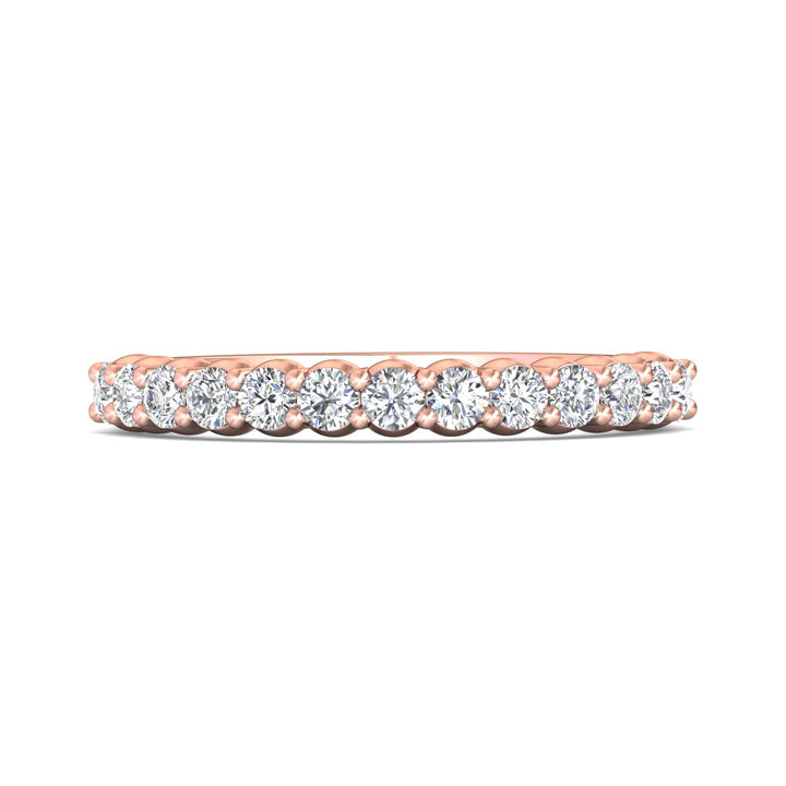 14K Gold Pink Channel/Shared Prong Wedding Band from the Channel/Shared Prong collection - DWBSP3-.50_14KP