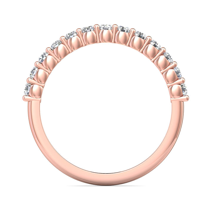 14K Gold Pink Channel/Shared Prong Wedding Band from the Channel/Shared Prong collection - DWBSP3-.50_14KP