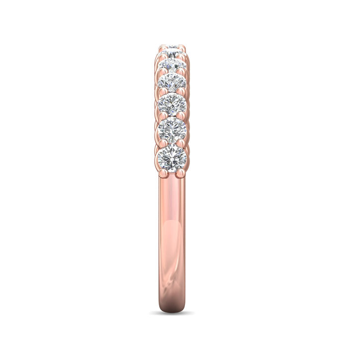 14K Gold Pink Channel/Shared Prong Wedding Band from the Channel/Shared Prong collection - DWBSP3-.50_14KP