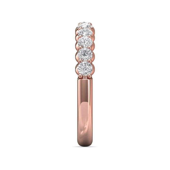 14K Gold Pink Channel/Shared Prong Wedding Band from the Channel/Shared Prong collection - DWBSP3-.75_14KP