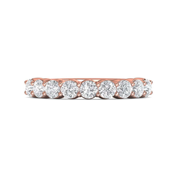 14K Gold Pink Channel/Shared Prong Wedding Band from the Channel/Shared Prong collection - DWBSP3-1.00_14KP