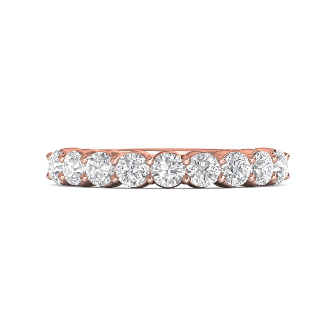 18K Gold Pink Channel/Shared Prong Wedding Band from the Channel/Shared Prong collection - DWBSP3-1.00_18KP