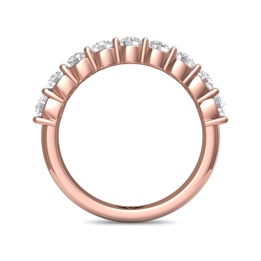 14K Gold Pink Channel/Shared Prong Wedding Band from the Channel/Shared Prong collection - DWBSP3-1.00_14KP