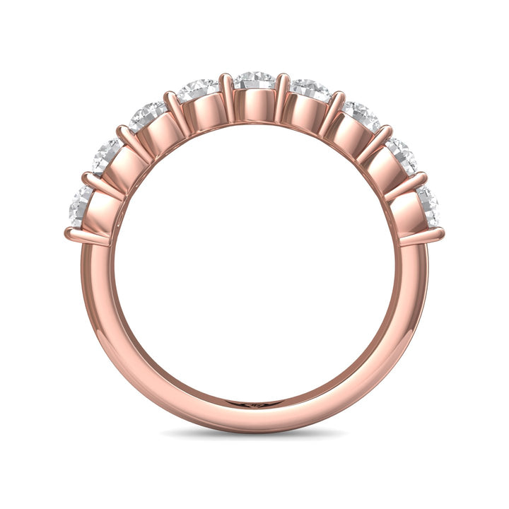 18K Gold Pink Channel/Shared Prong Wedding Band from the Channel/Shared Prong collection - DWBSP3-1.00_18KP