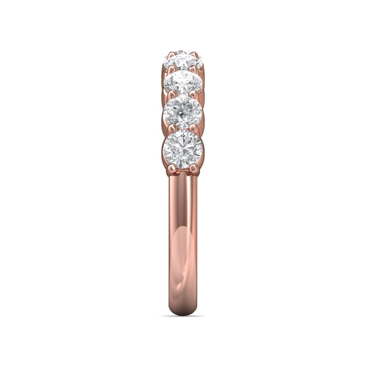 14K Gold Pink Channel/Shared Prong Wedding Band from the Channel/Shared Prong collection - DWBSP3-1.00_14KP