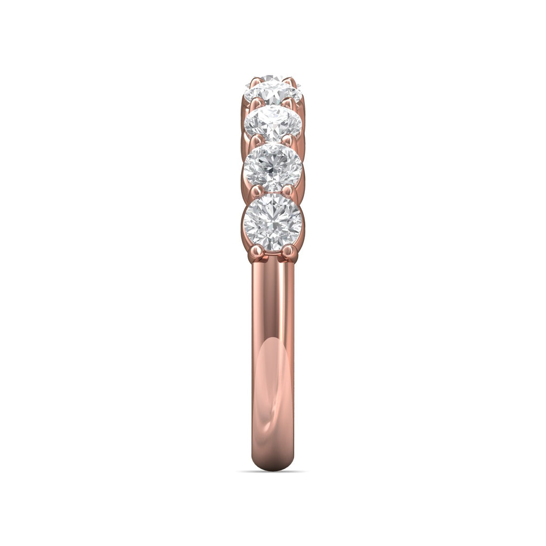 18K Gold Pink Channel/Shared Prong Wedding Band from the Channel/Shared Prong collection - DWBSP3-1.00_18KP