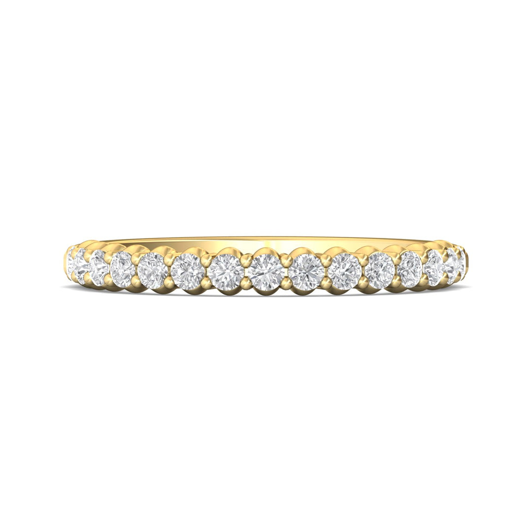18K Gold Yellow Channel/Shared Prong Wedding Band from the Channel/Shared Prong collection - DWBSP3-.35_18KY