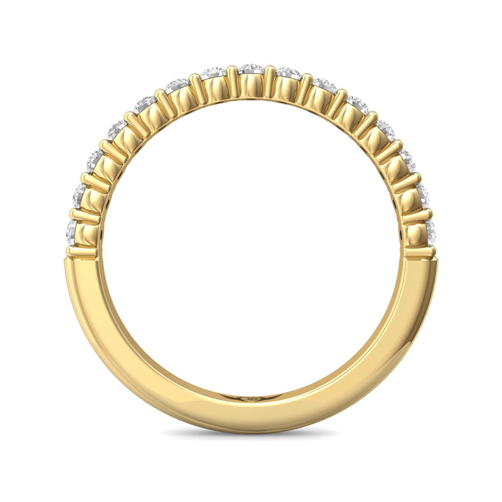 14K Gold Yellow Channel/Shared Prong Wedding Band from the Channel/Shared Prong collection - DWBSP3-.35_14KY