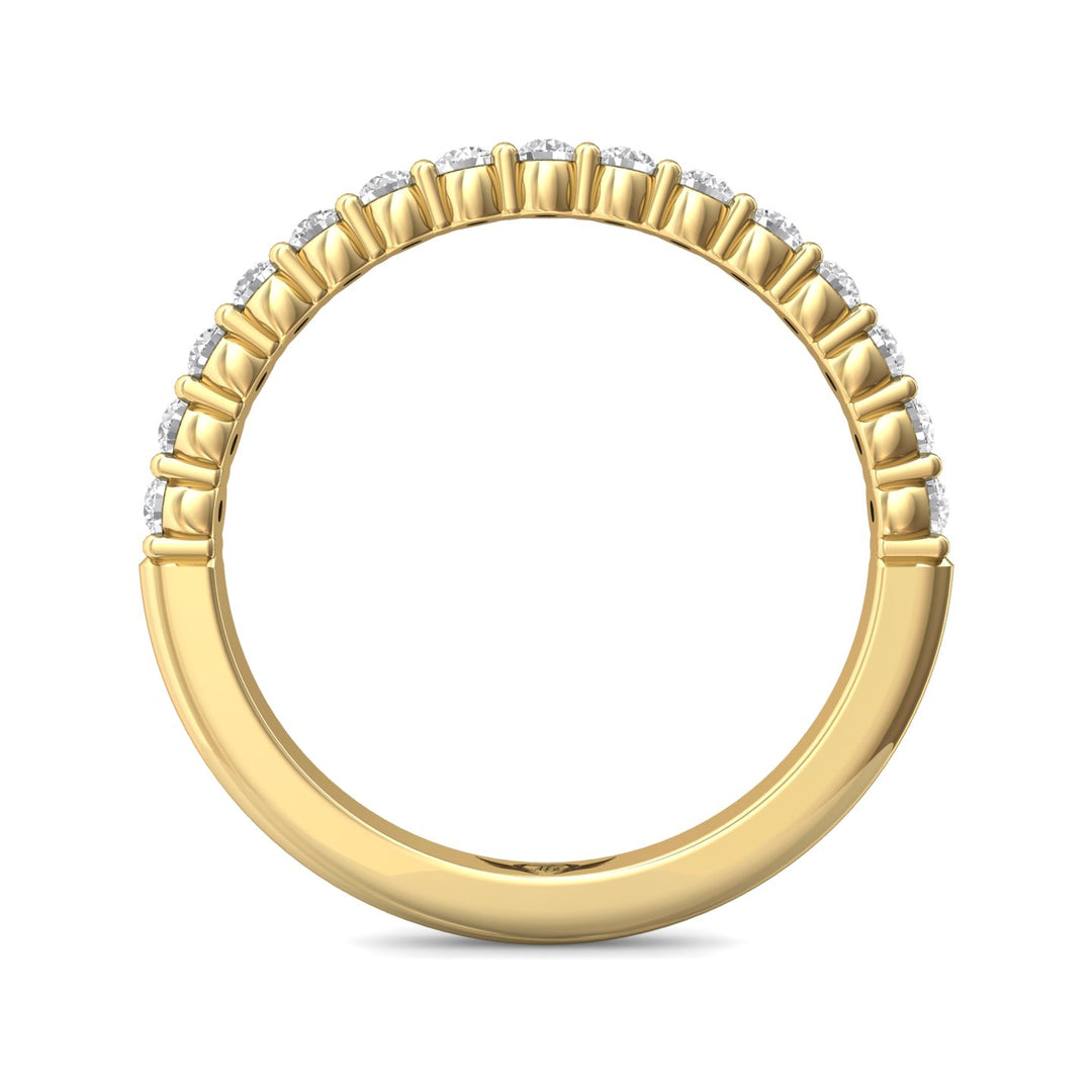 18K Gold Yellow Channel/Shared Prong Wedding Band from the Channel/Shared Prong collection - DWBSP3-.35_18KY