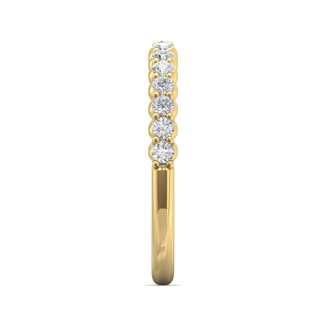 14K Gold Yellow Channel/Shared Prong Wedding Band from the Channel/Shared Prong collection - DWBSP3-.35_14KY