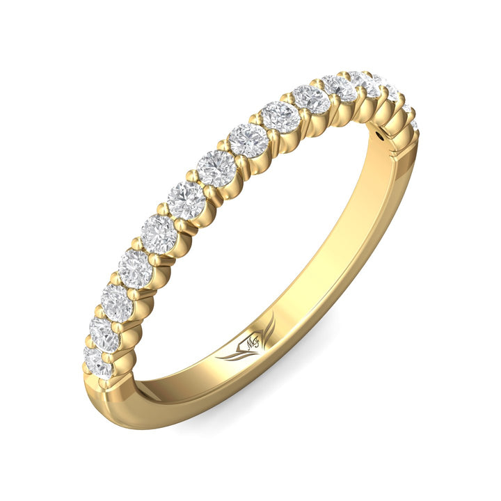 18K Gold Yellow Channel/Shared Prong Wedding Band from the Channel/Shared Prong collection - DWBSP3-.35_18KY