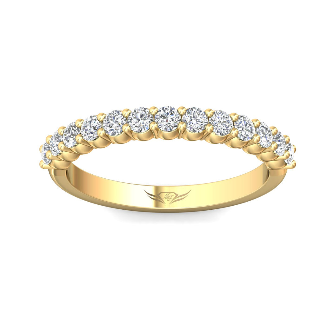 14K Gold Yellow Channel/Shared Prong Wedding Band from the Channel/Shared Prong collection - DWBSP3-.50_14KY