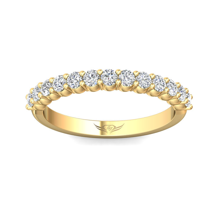 14K Gold Yellow Channel/Shared Prong Wedding Band from the Channel/Shared Prong collection - DWBSP3-.50_14KY