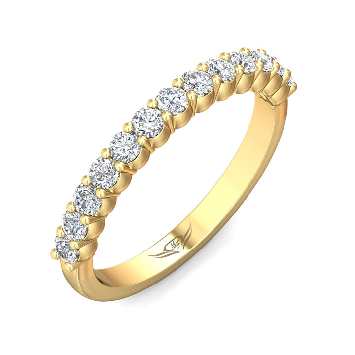 14K Gold Yellow Channel/Shared Prong Wedding Band from the Channel/Shared Prong collection - DWBSP3-.50_14KY