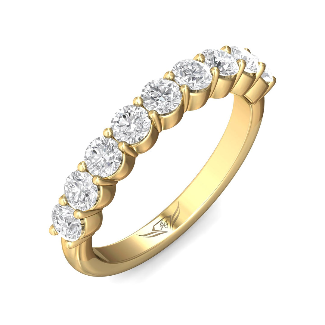 14K Gold Yellow Channel/Shared Prong Wedding Band from the Channel/Shared Prong collection - DWBSP3-1.00_14KY