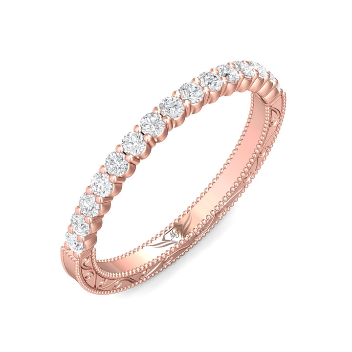 14K Gold Pink Vintage Wedding Band from the Vintage collection - DWBSP4-.35_14KP