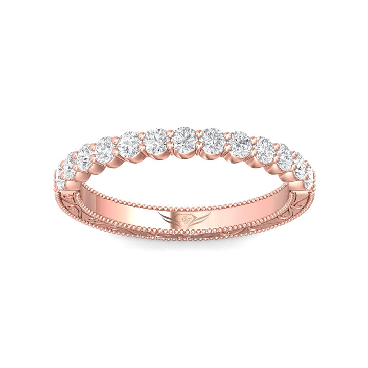 14K Gold Pink Vintage Wedding Band from the Vintage collection - DWBSP4-.50_14KP