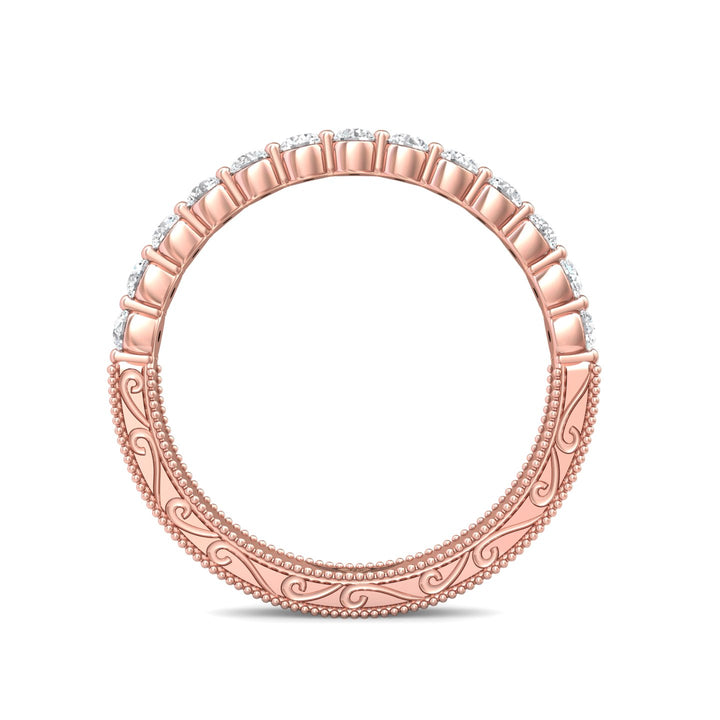 18K Gold Pink Vintage Wedding Band from the Vintage collection - DWBSP4-.50_18KP