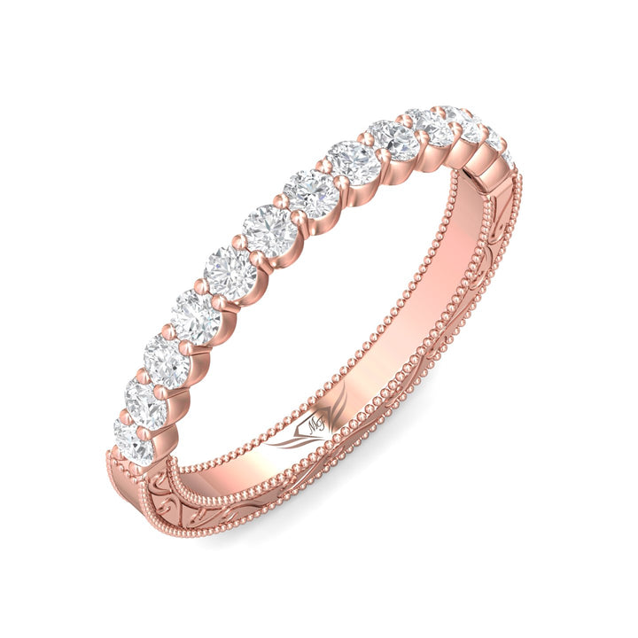 14K Gold Pink Vintage Wedding Band from the Vintage collection - DWBSP4-.50_14KP