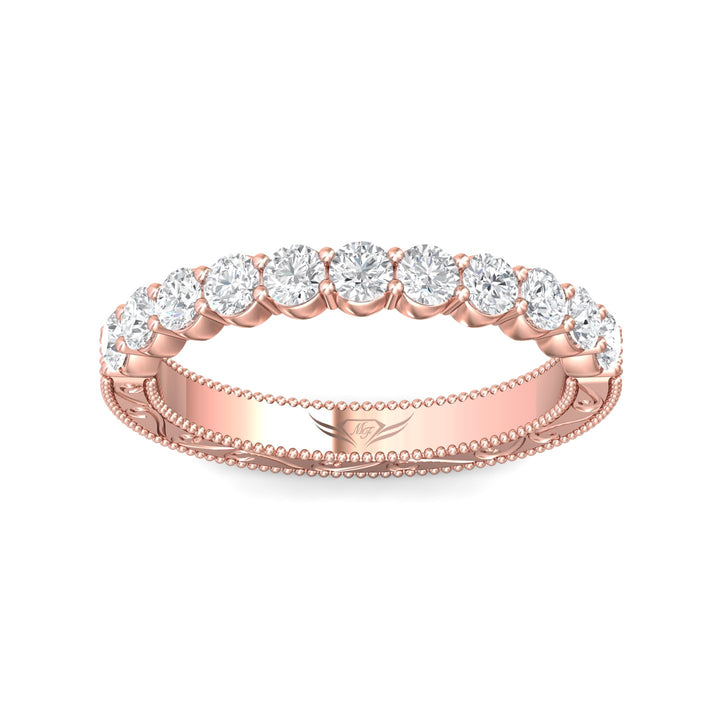 14K Gold Pink Vintage Wedding Band from the Vintage collection - DWBSP4-.75_14KP
