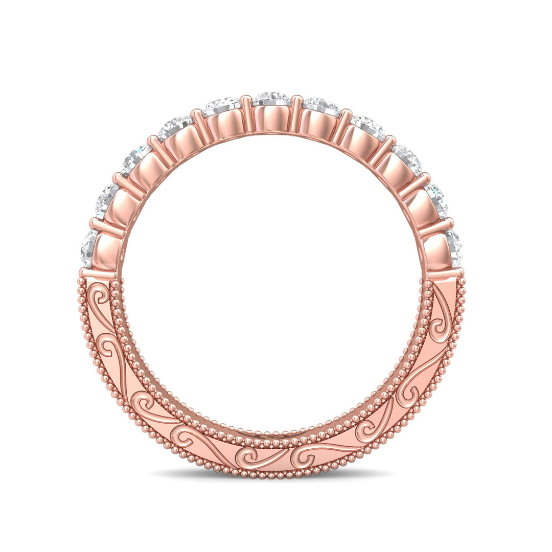 14K Gold Pink Vintage Wedding Band from the Vintage collection - DWBSP4-.75_14KP
