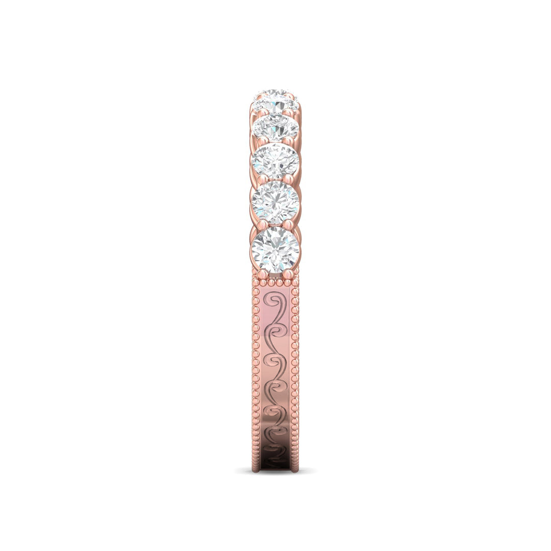 14K Gold Pink Vintage Wedding Band from the Vintage collection - DWBSP4-.75_14KP