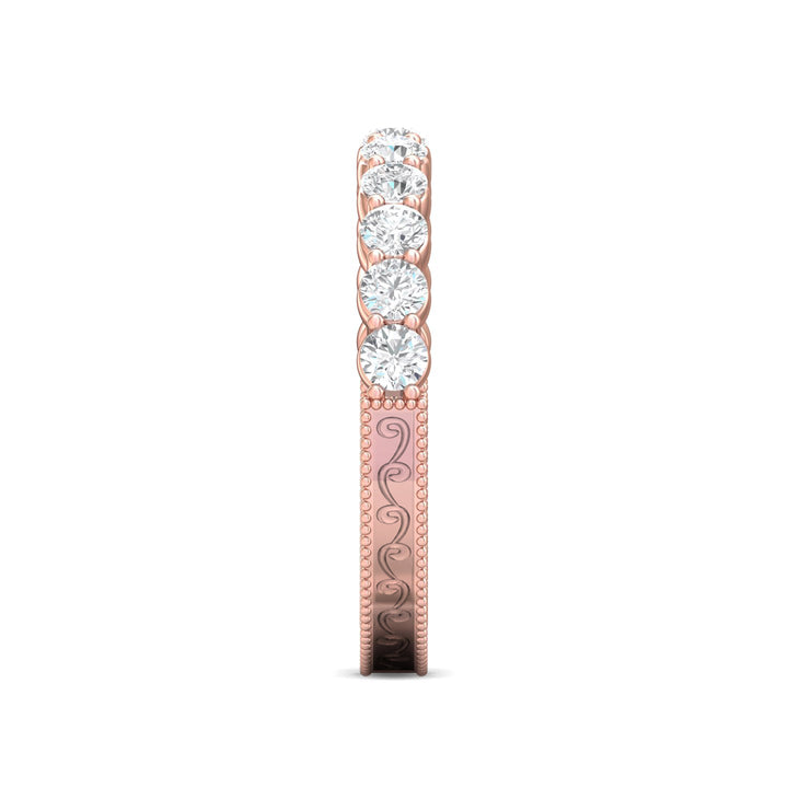 14K Gold Pink Vintage Wedding Band from the Vintage collection - DWBSP4-.75_14KP
