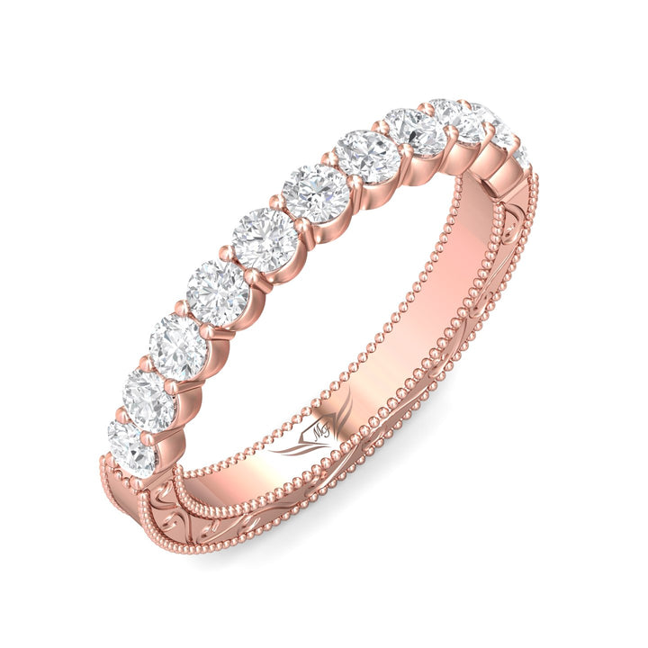 14K Gold Pink Vintage Wedding Band from the Vintage collection - DWBSP4-.75_14KP