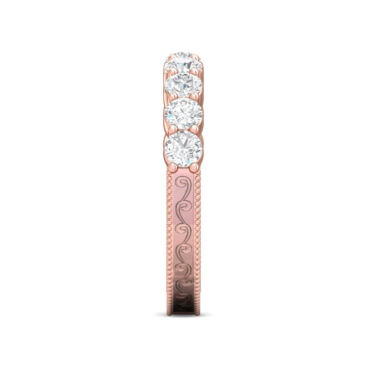 14K Gold Pink Vintage Wedding Band from the Vintage collection - DWBSP4-1.00_14KP