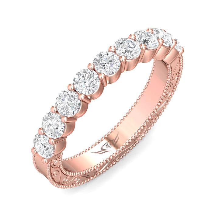 14K Gold Pink Vintage Wedding Band from the Vintage collection - DWBSP4-1.00_14KP
