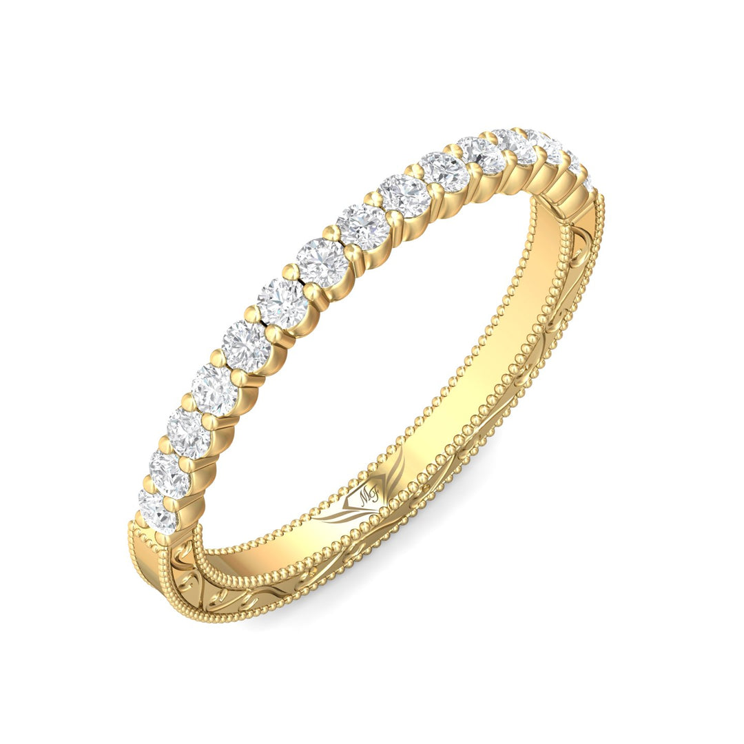 14K Gold Yellow Vintage Wedding Band from the Vintage collection - DWBSP4-.35_14KY
