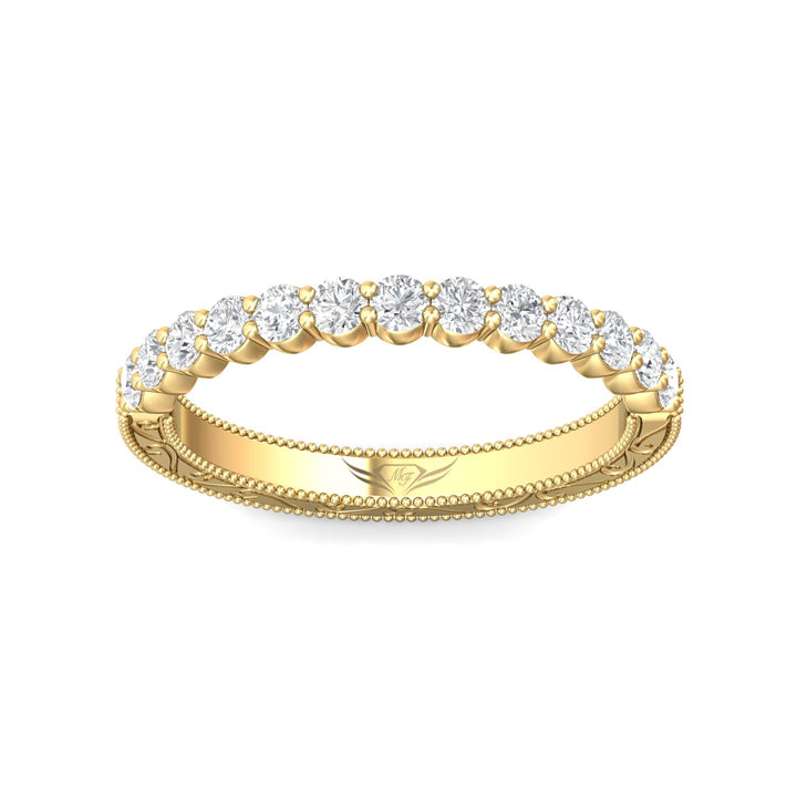 14K Gold Yellow Vintage Wedding Band from the Vintage collection - DWBSP4-.50_14KY