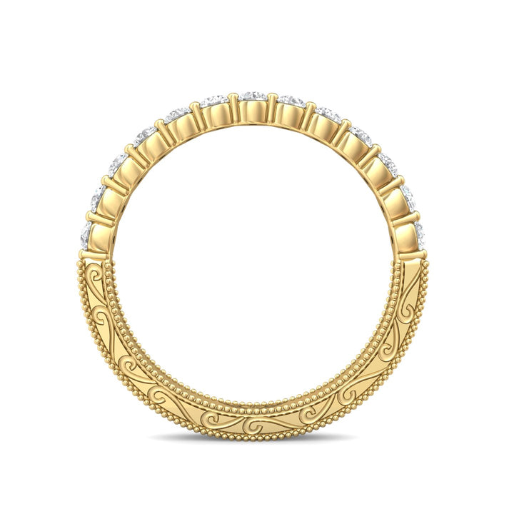 14K Gold Yellow Vintage Wedding Band from the Vintage collection - DWBSP4-.50_14KY